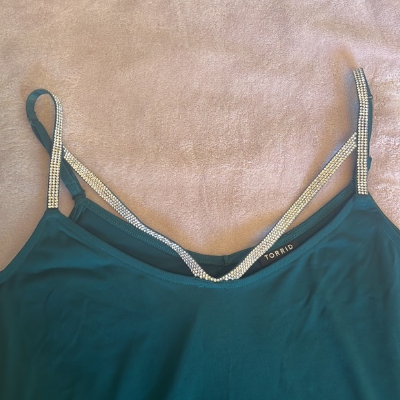 Green Rhinestone Tank Top - Picture 2 of 3